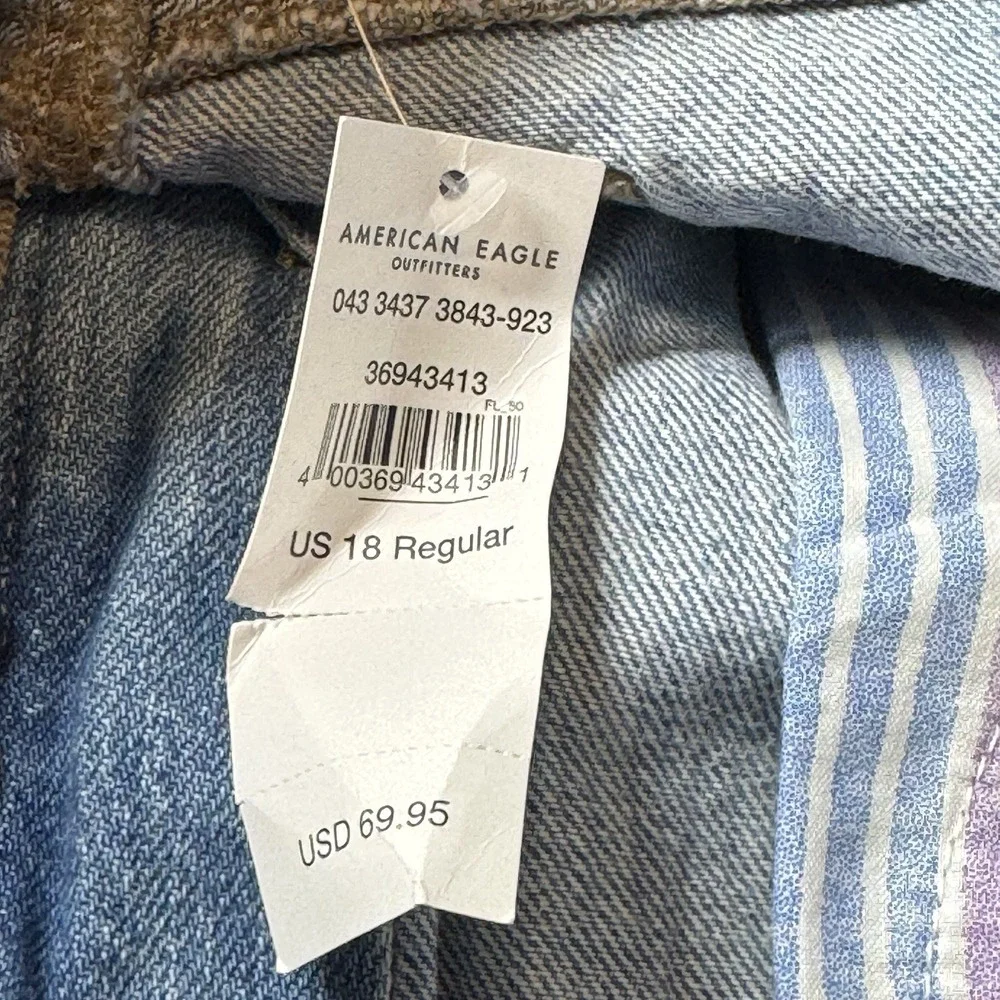 American Eagle Jeans 90s Straight Pride Rainbow‎ 18R Distressed High Rise NWT